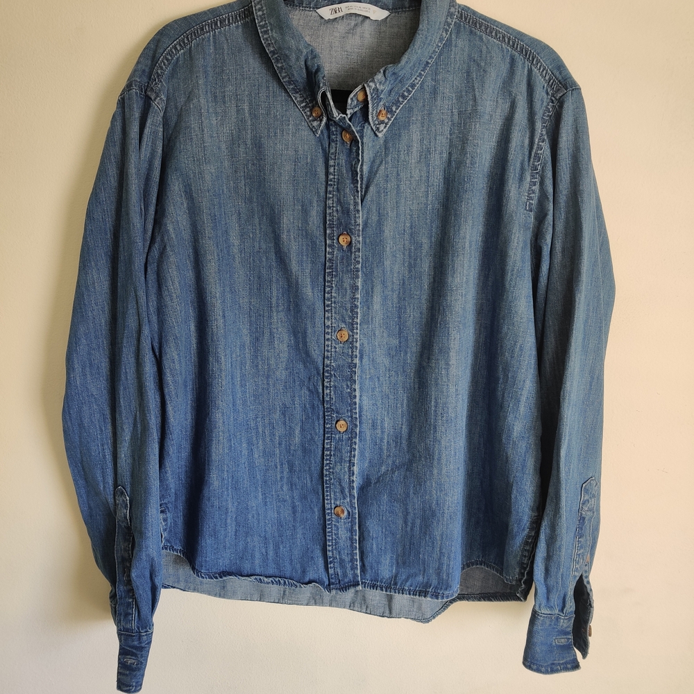 Zara Light Blue Denim Shirt